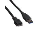 ROLINE Câble USB 3.2 Gen 1, A M - Micro B M, noir, 0,8 m