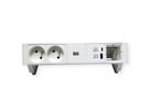 BACHMANN DESK2 ALU WHITE 2xUTE 1xCM 1xUSB A/C 22W 0,2m GST18