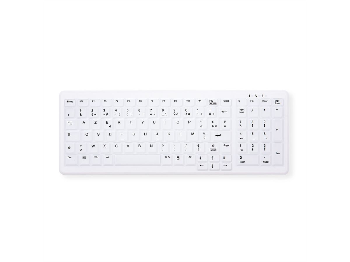 CHERRY MEDICAL KEY Clavier sans fil compact avec pavé numérique, USB, blanc, IP68