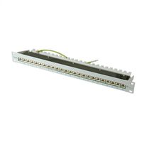 TELEGÄRTNER Panneau de brassage 19" MPP24, 1 UH, Cat.6A (Classe EA) (ISO/IEC), 24 ports, gris