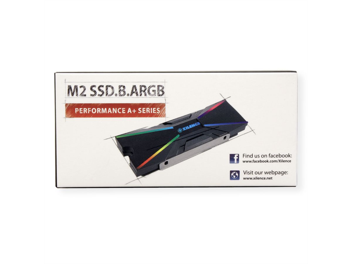 Xilence M2SSD.B.ARGB Radiateur M.2 2280 SSD PCIe NVMe/SATA, 3PIN ARGB 5V, passif