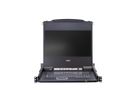 ATEN CL5708MW Commutateur KVM VGA LCD 43cm large à un seul rail PS/2-USB 8 ports , FR-Layout