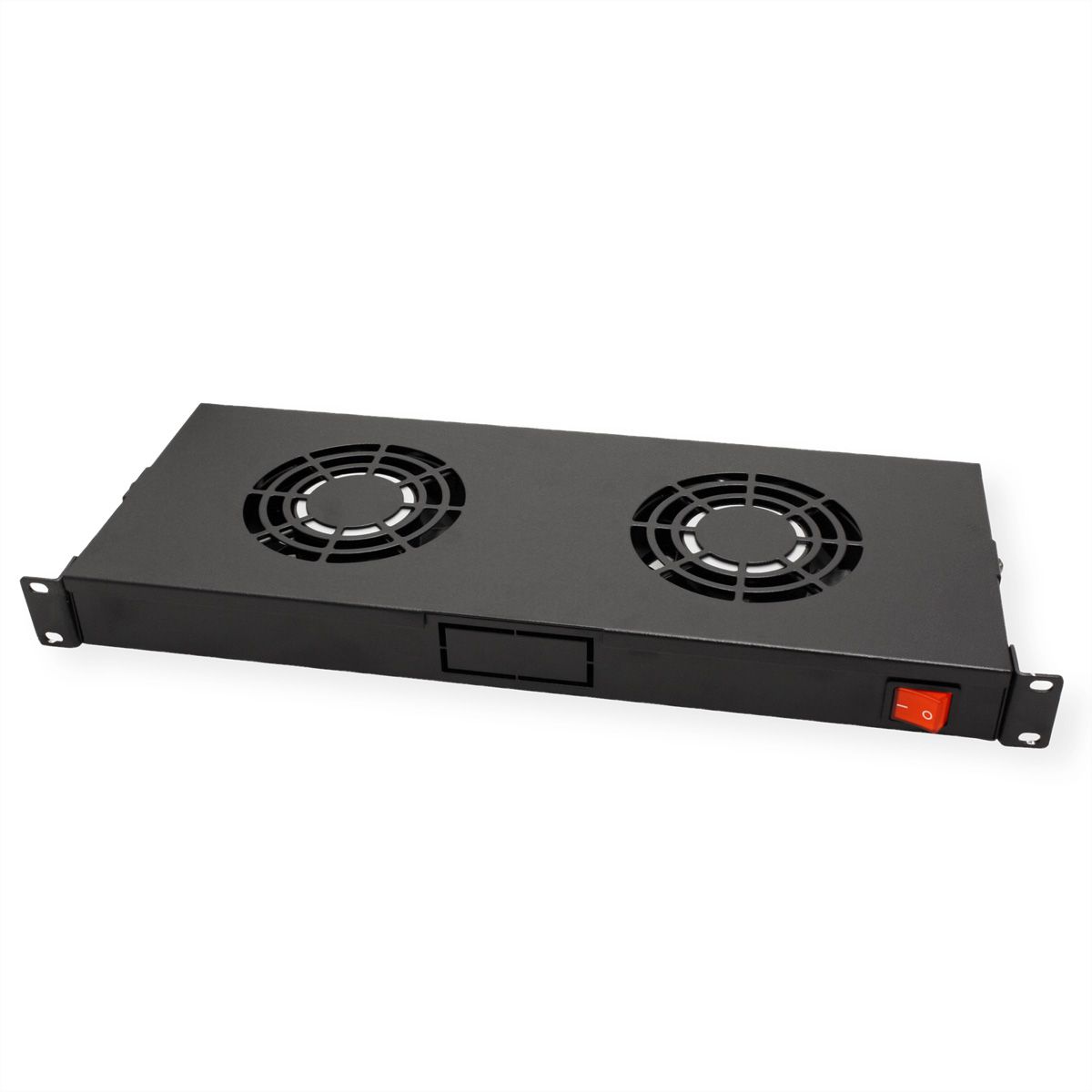 ROLINE 19" Unité de ventilation, 2 ventilateurs, thermostat, noire