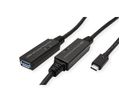 ROLINE Câble prolongateur USB 3.2 Gen 1 actif, Type A - C, noir, 10 m