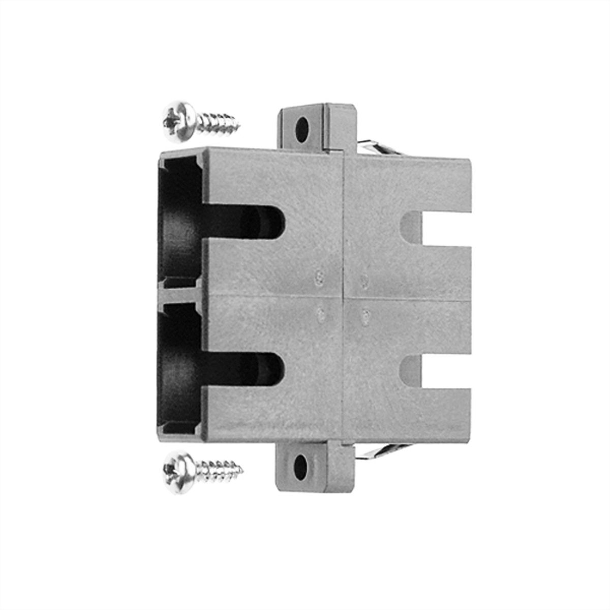TELEGÄRTNER Coupleur SC Duplex, Singlemode et Multimode, Manchon en céramique, boîtier en métal, gris