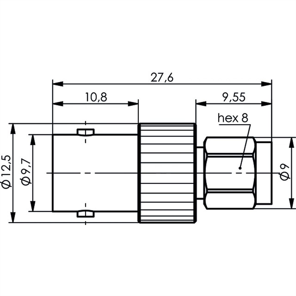 TELEGÄRTNER Adaptateur prise BNC / prise SMA