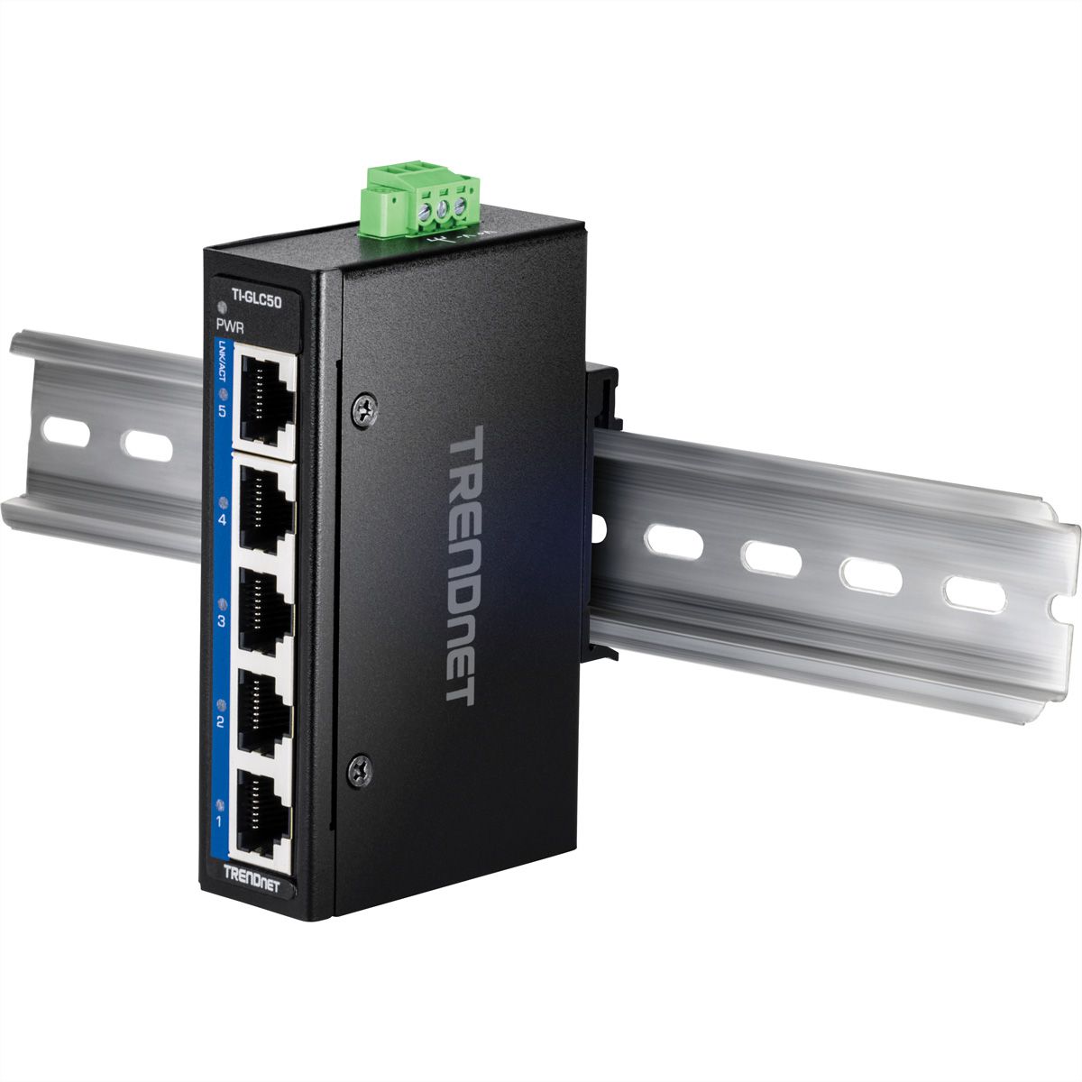TRENDnet TI-GLC50 Mini switch industriel rail DIN, Gigabit Ethernet à 5 ports