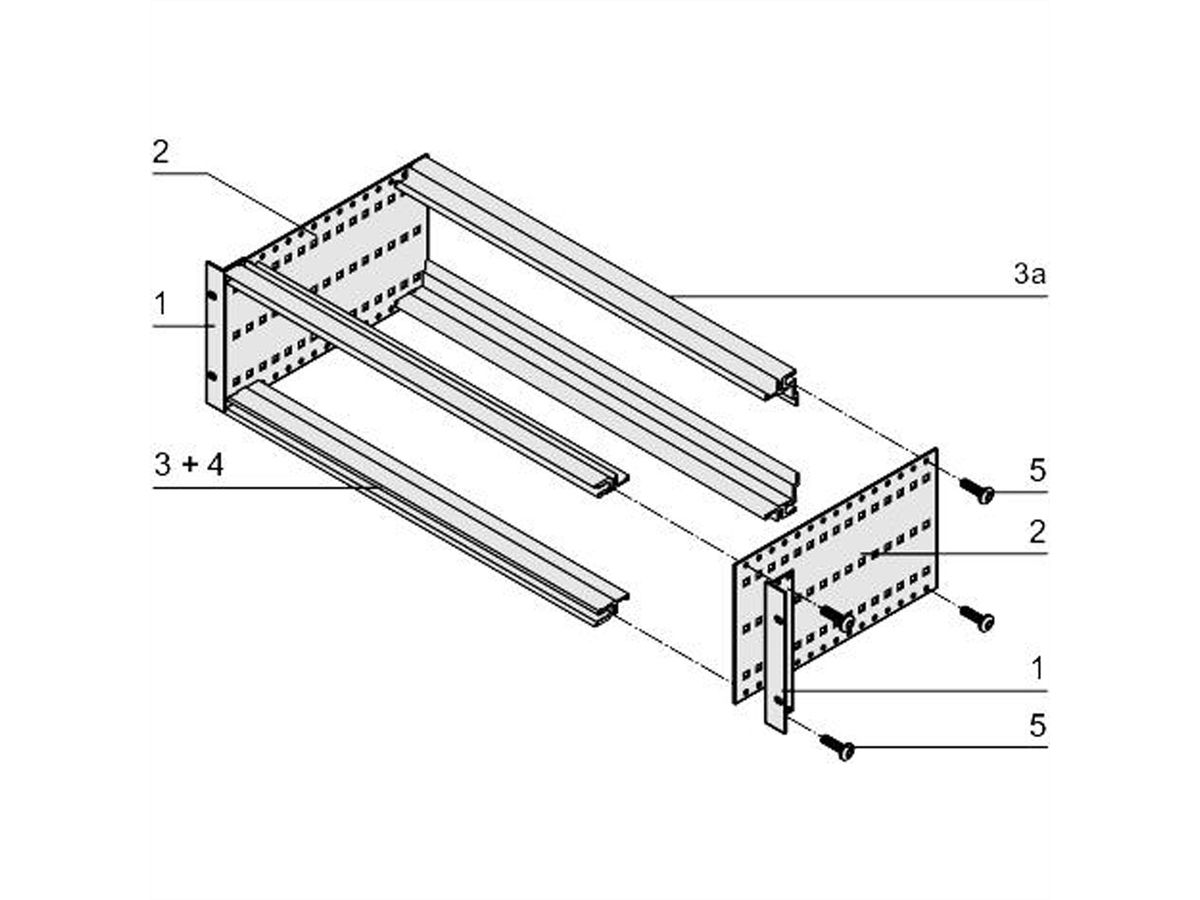 SCHROFF EuropacPRO 19" Kit sous-rack pour connecteur DIN, blindage Retrofit, 3 U, 235 mm