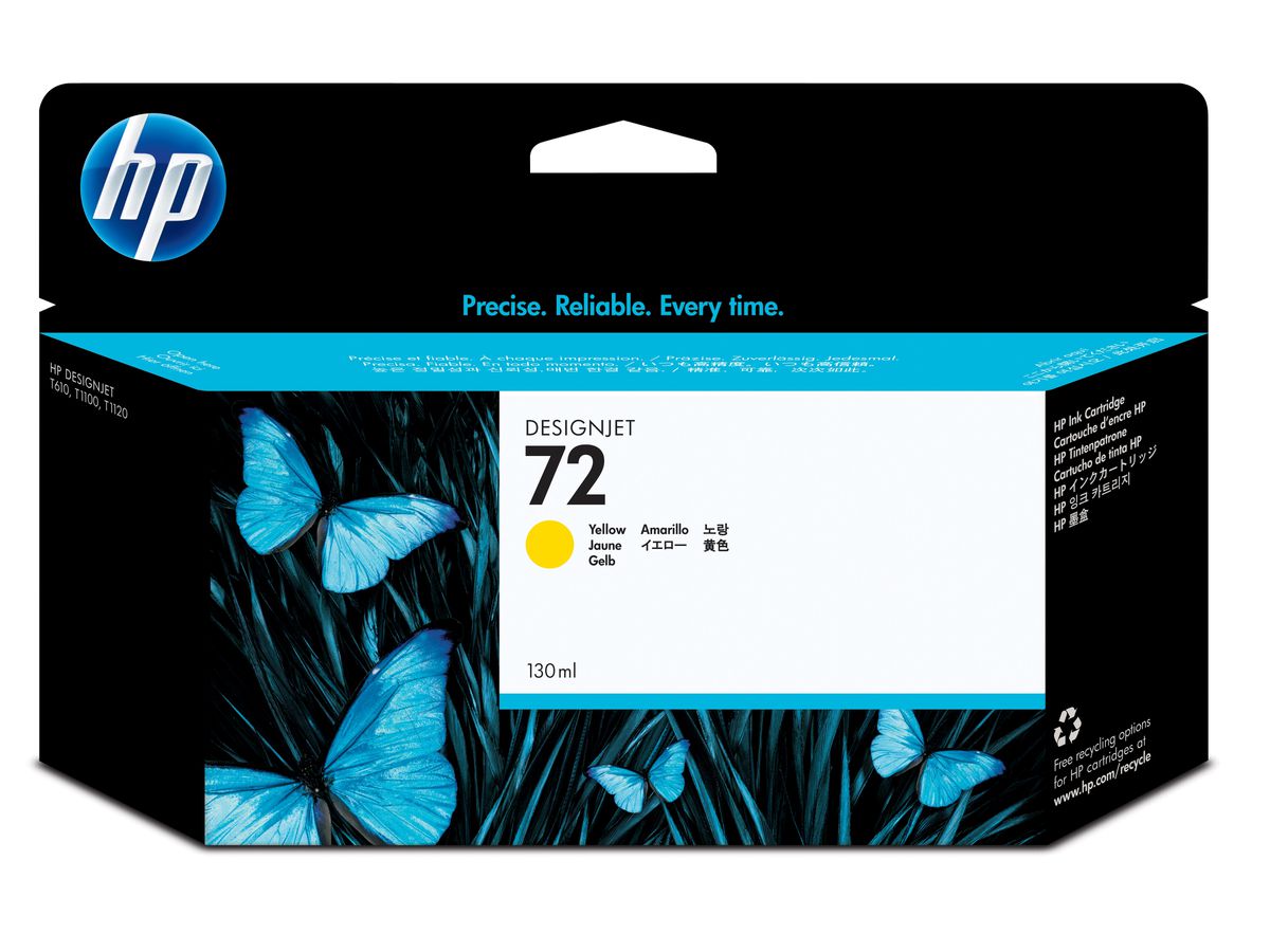 HP 72 cartouche d'encre DesignJet jaune, 130 ml