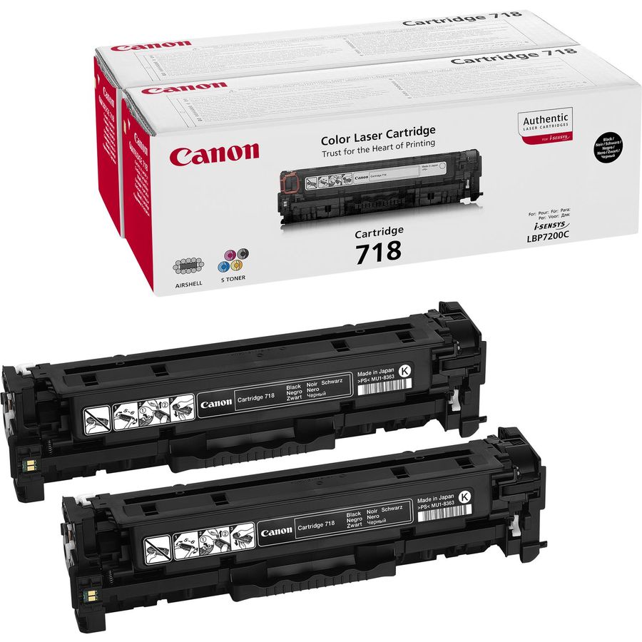 Canon CRG-718 Bk VP Original Noir 2 pièce(s)