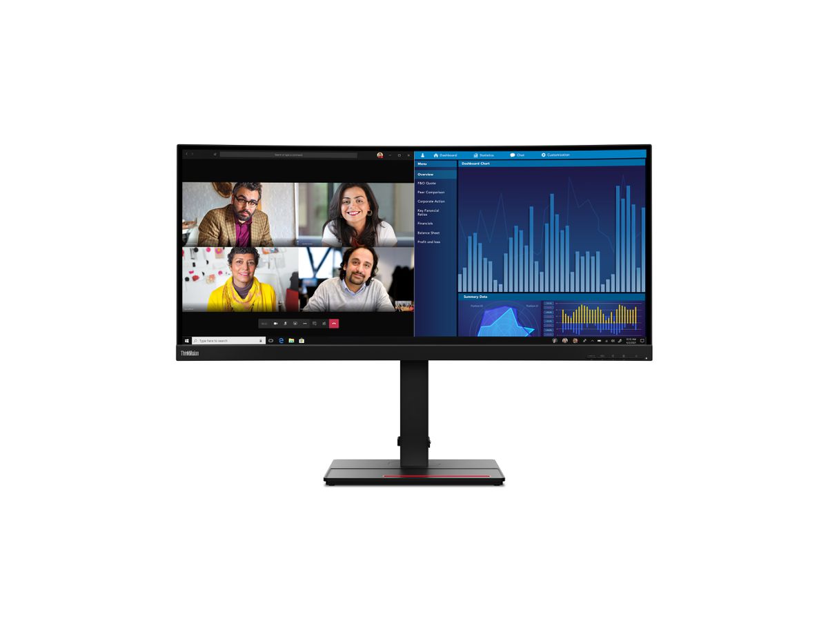 Lenovo ThinkVision P34w-20 LED display 86,7 cm (34.1") 3440 x 1440 pixels Wide Quad HD Noir