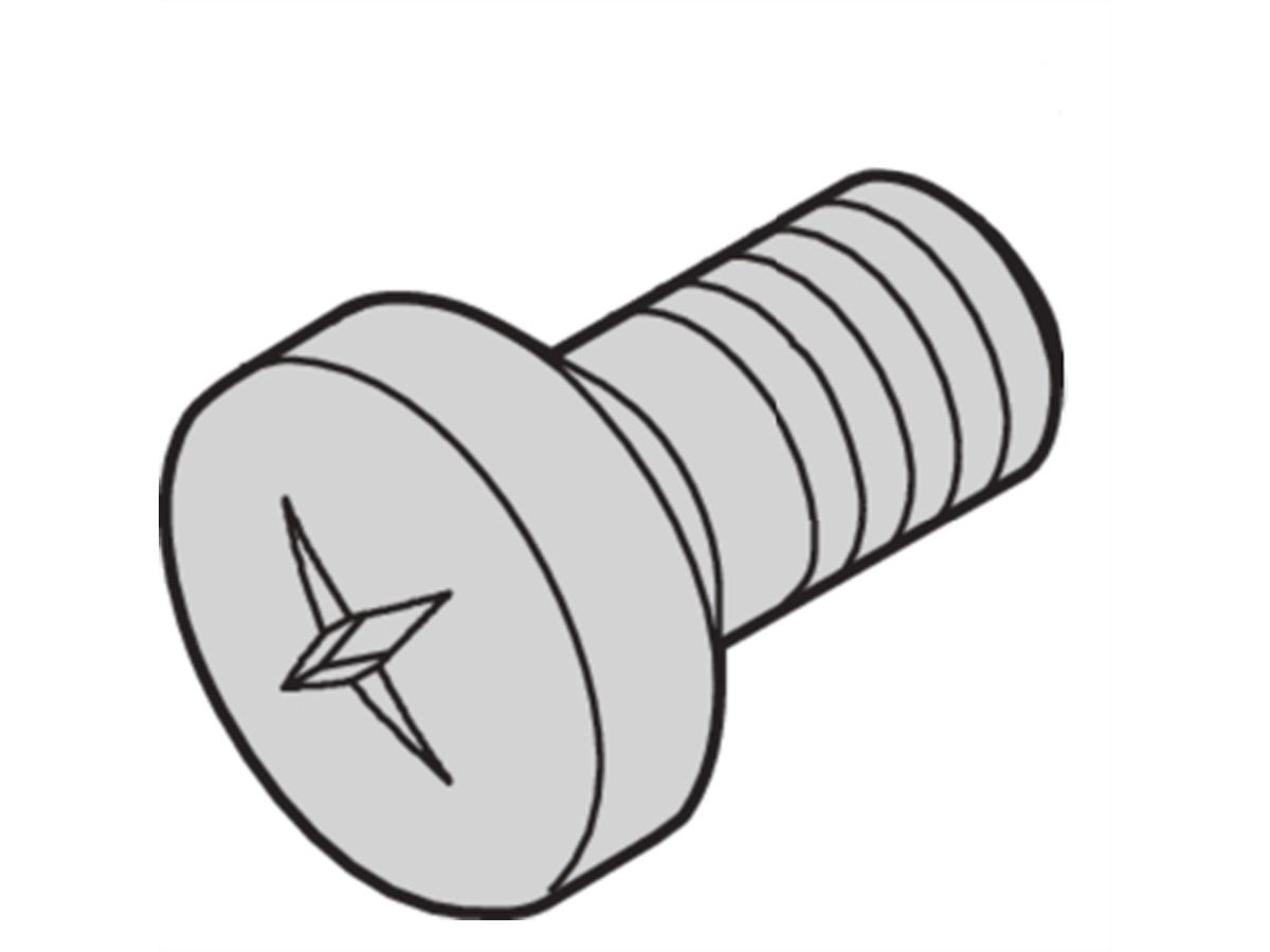 Vis à tête cylindrique de SCHROFF, surélevée, empreinte cruciforme, M2.5 x 8 mm, autotaraudante, zinguée