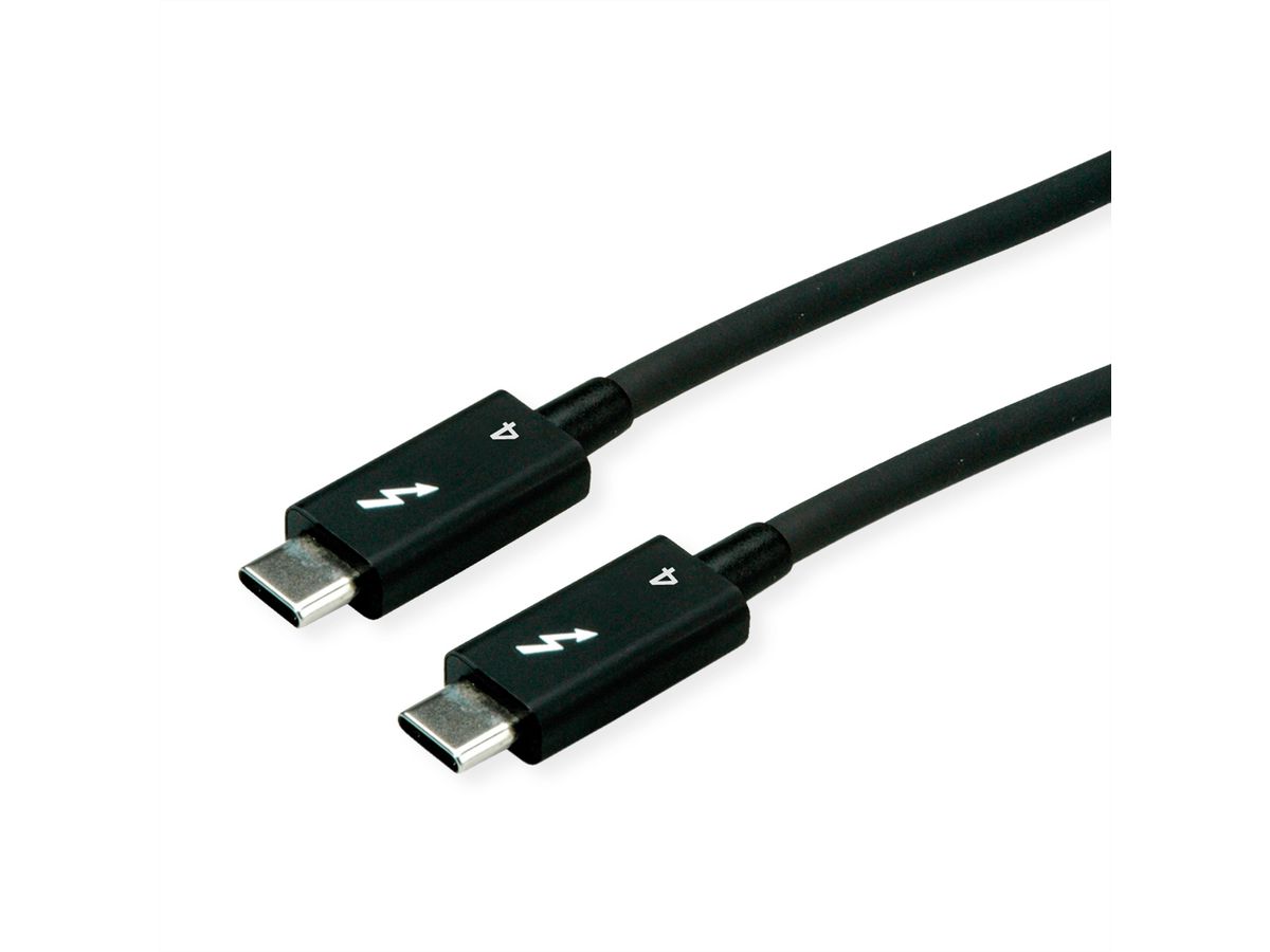 ROLINE Câble Thunderbolt™ 4 USB type C, M/M, 40Gbit/s, 100W, passif, noir, 1,5 m