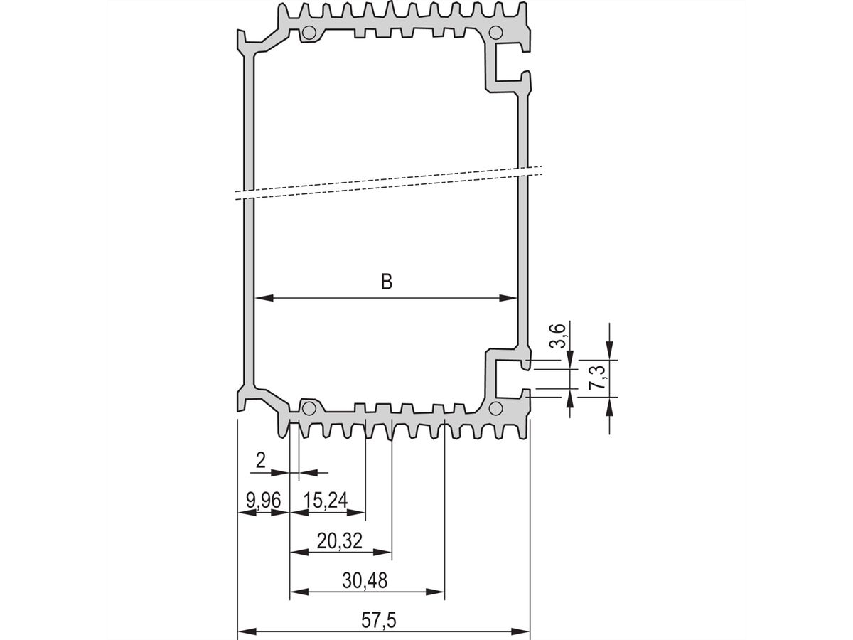 SCHROFF HF Châssis type unité enfichable Tube de corps, 12 HP, 1000 mm