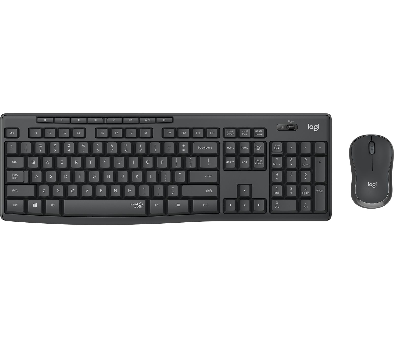 Logitech MK295 Silent Wireless Combo clavier Souris incluse Bureau RF sans fil AZERTY Français Graphite
