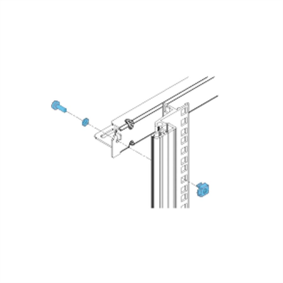 Kit d'assemblage SCHROFF 19", 4 x Vis M5x12, Ecrou de mise à la terre M5 pour glissières de sécurité