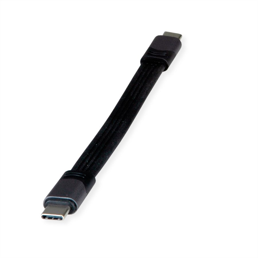 ROLINE Câble USB4 Gen3x2, C-C, M/M, 8K UHD-2, 40Gbit/s, 100W, plat, noir, 15 cm