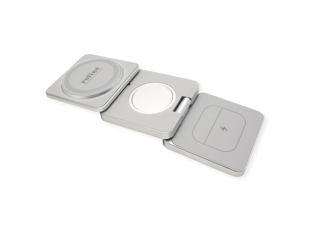 ROLINE Station de charge à induction 3-en-1, pliable, pour appareils APPLE