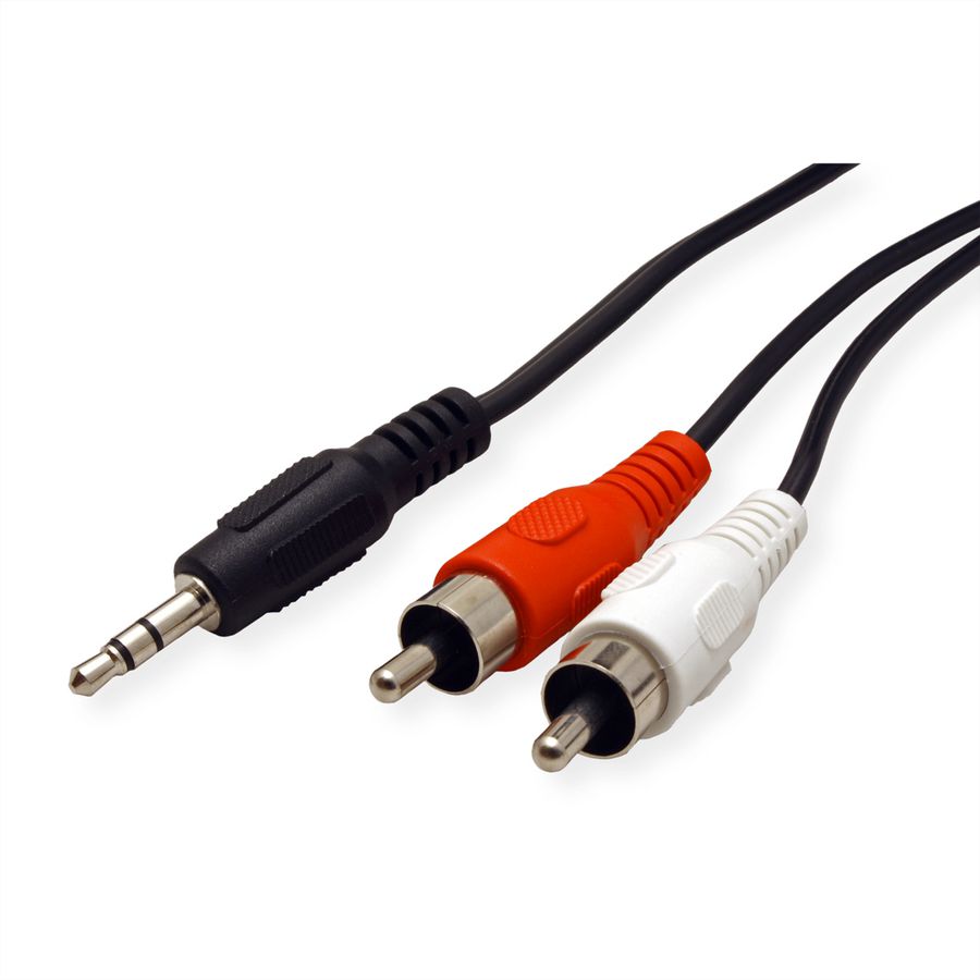 ROLINE Câble 3,5mm / 2x RCA M, 10m, 10m