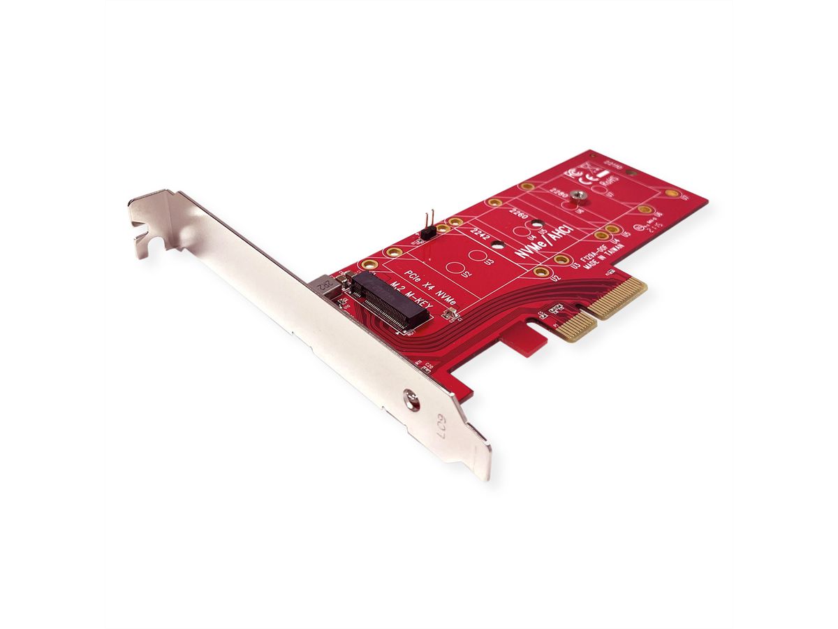 ROLINE PCIe Adaptateur, PCIe 4.0 x4 3.3V5A, pour PCIe-NVMe M.2 110mm SSD