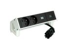 BACHMANN DESK2 2xUTE 1xUSB C 30W 0,2m GST18 RAL9010
