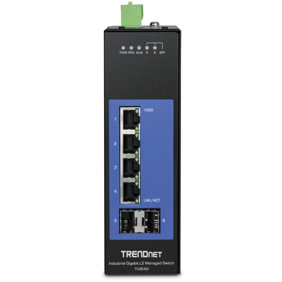 TRENDnet TI-G642i Switch rail DIN industriel administrable L2 Gigabit à 6 ports