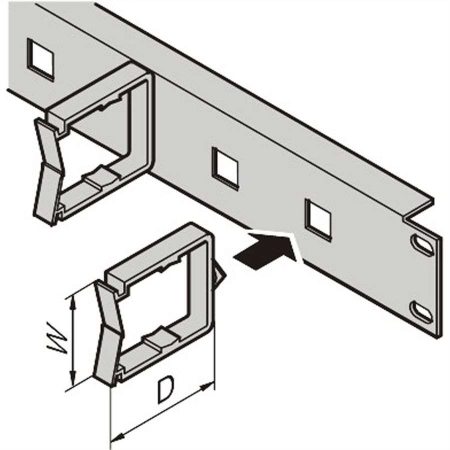 SCHROFF Face avant 19" pour chemin de câbles horiz.
