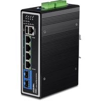 TRENDnet TI-BG62i Switch industriel Rail DIN PoE++ , administrable L2+ Gigabit à 6 ports