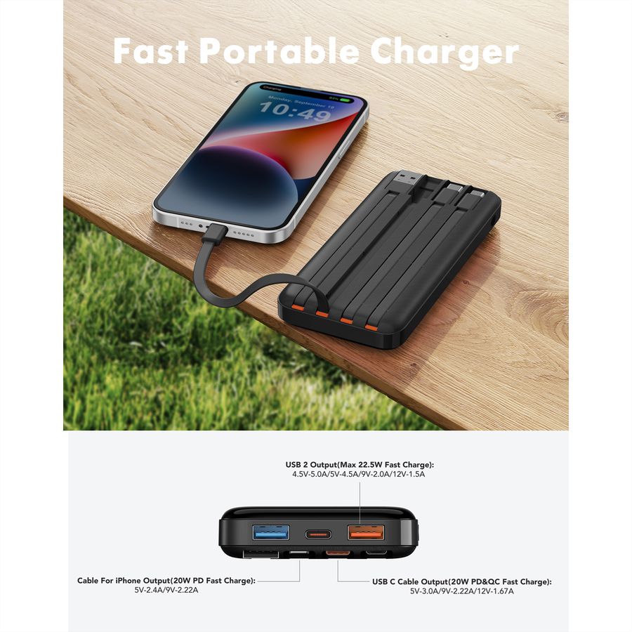 CHARMAST Powerbank W2065 20000mah noir