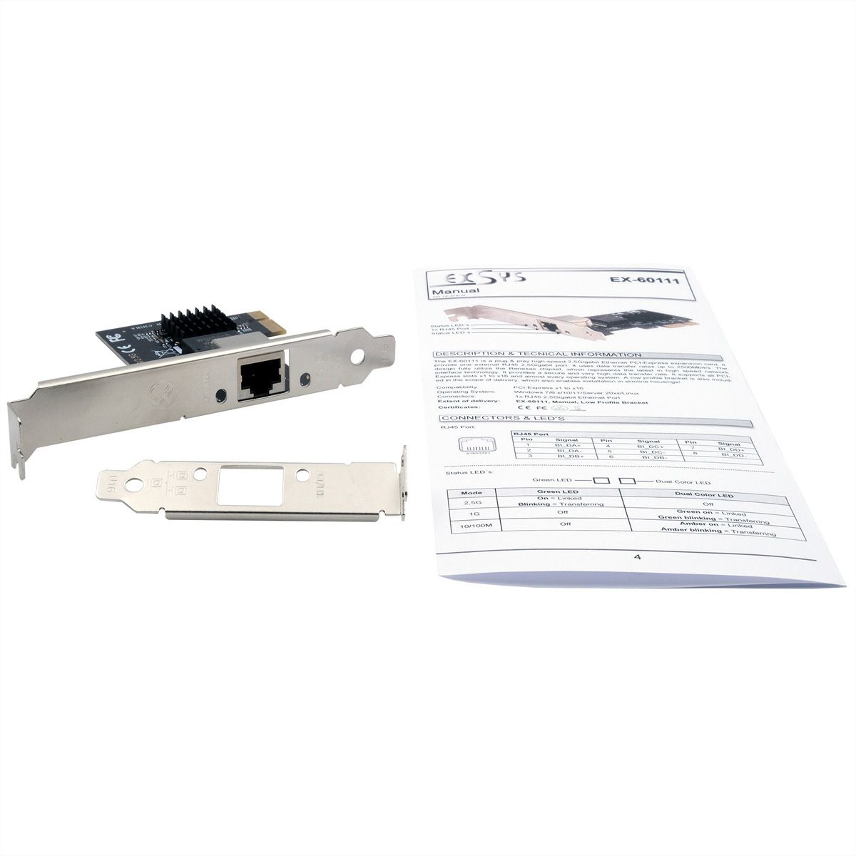 EXSYS EX-60111 Carte PCIe 1 port 2.5Gigabit