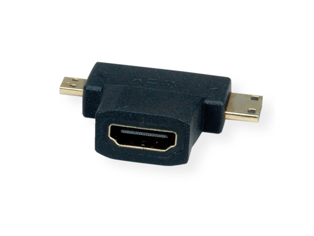 VALUE Adaptateur T-HDMI, HDMI - HDMI Mini + HDMI Micro - SECOMP France