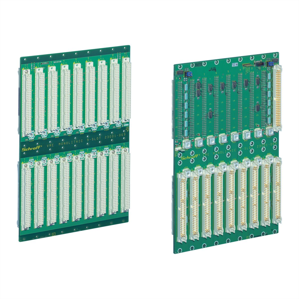 Carte-mère VMEbus J1/J2 SCHROFF, 6 U, 3 slots