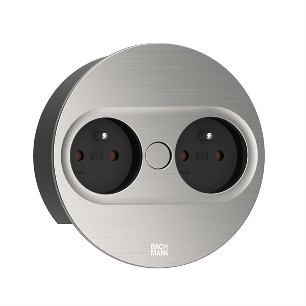 BACHMANN TWIST 2 2xUTE 2,0m AEH aspect inox rond, mesure p.Ph.3mH05VV-F 5G4 CEE3x32A Lan