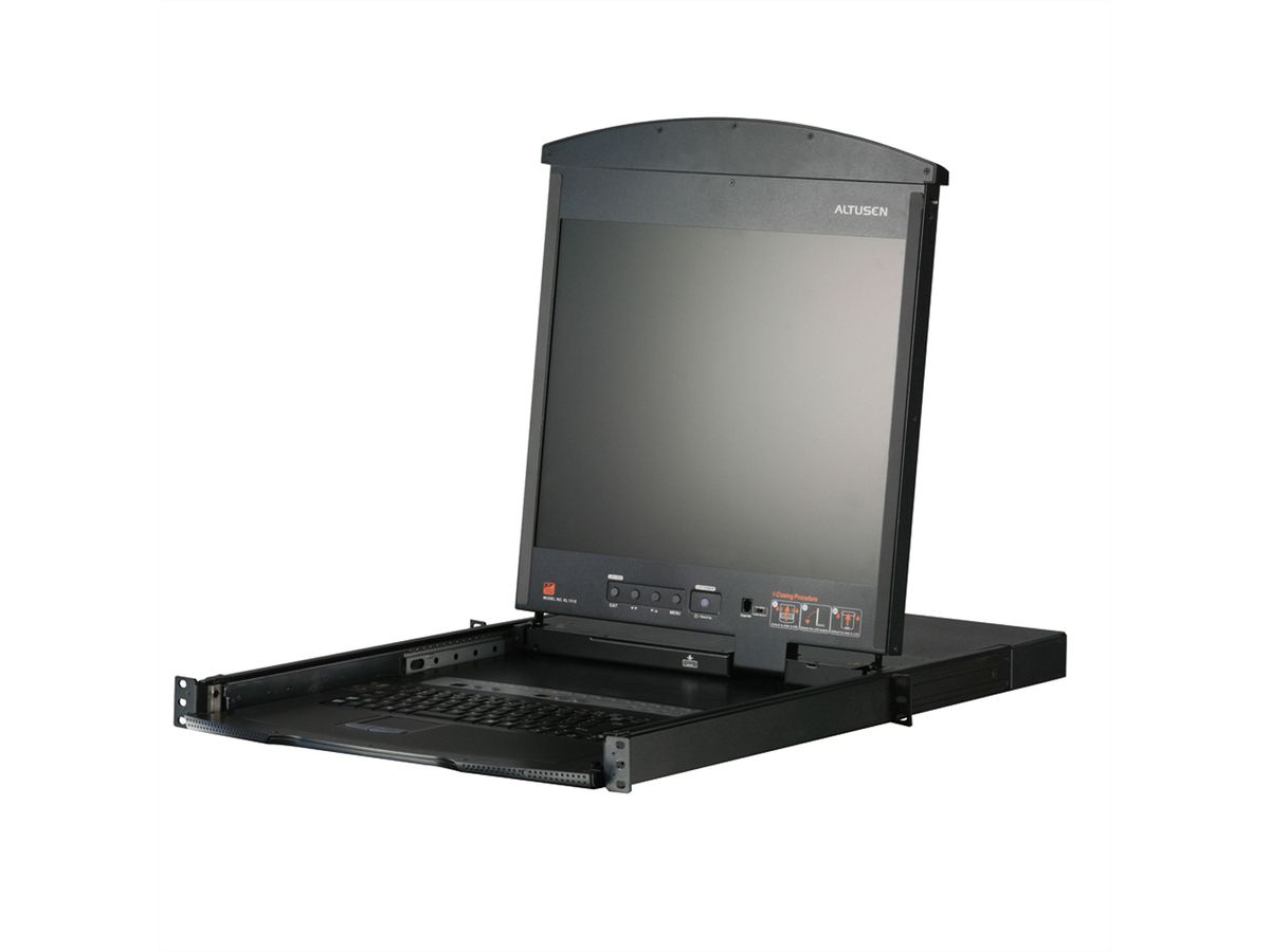 ATEN KL1508AiM Commutateur KVM Over IP, 8 ports, 43cm LCD, VGA, PS/2-USB, FR-Layout