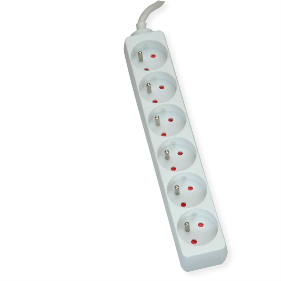 VALUE Prise multiple, 6x UTE sans interrupteur, blanche, 3m