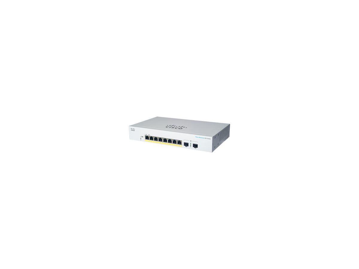 Cisco CBS220-8P-E-2G-EU commutateur réseau Géré L2 Gigabit Ethernet (10/100/1000) Connexion Ethernet, supportant l'alimentation via ce port (PoE) Blanc