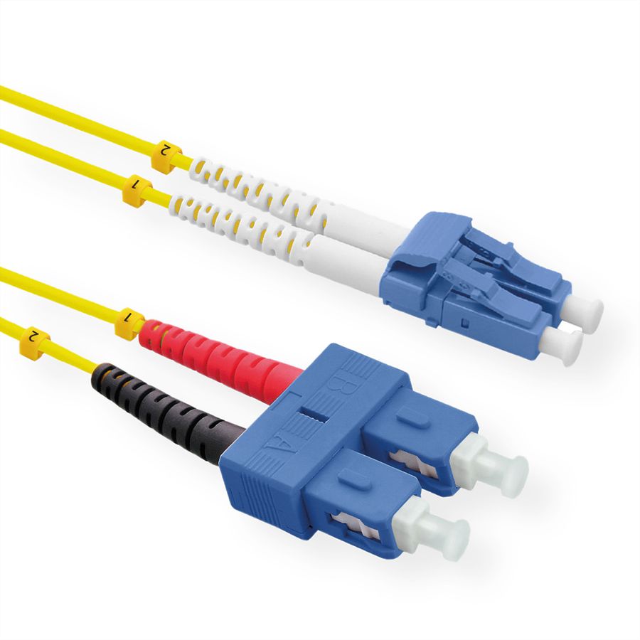 ROLINE Câble Patch FO duplex OS2, 9/125µm LC/SC, LSOH, jaune, 1 m
