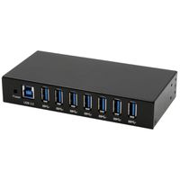 EXSYS EX-11237HMS-2 Hub 7 ports métallique , USB 3.2 Gen 1, kit rail DIN