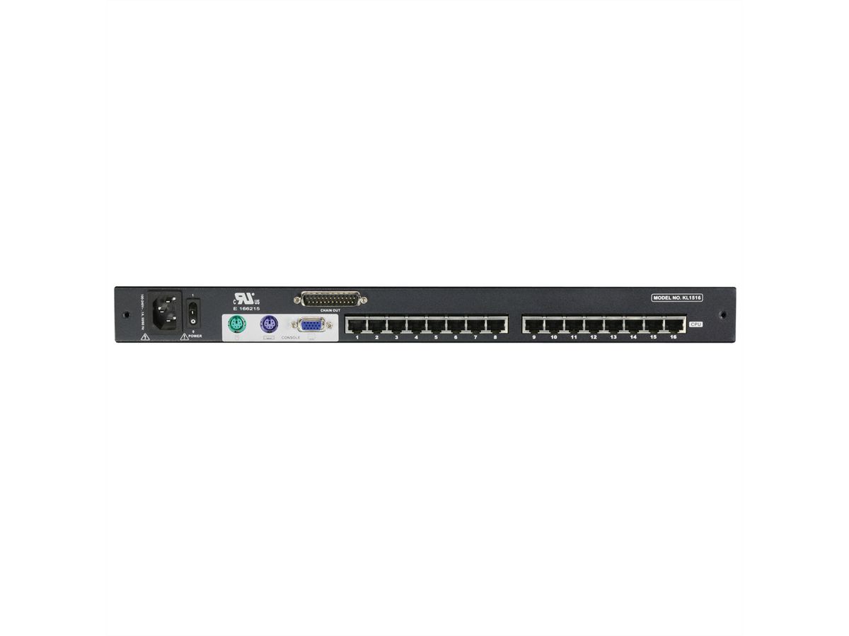 ATEN KL1508AiM Commutateur KVM Over IP, 8 ports, 43cm LCD, VGA, PS/2-USB, FR-Layout