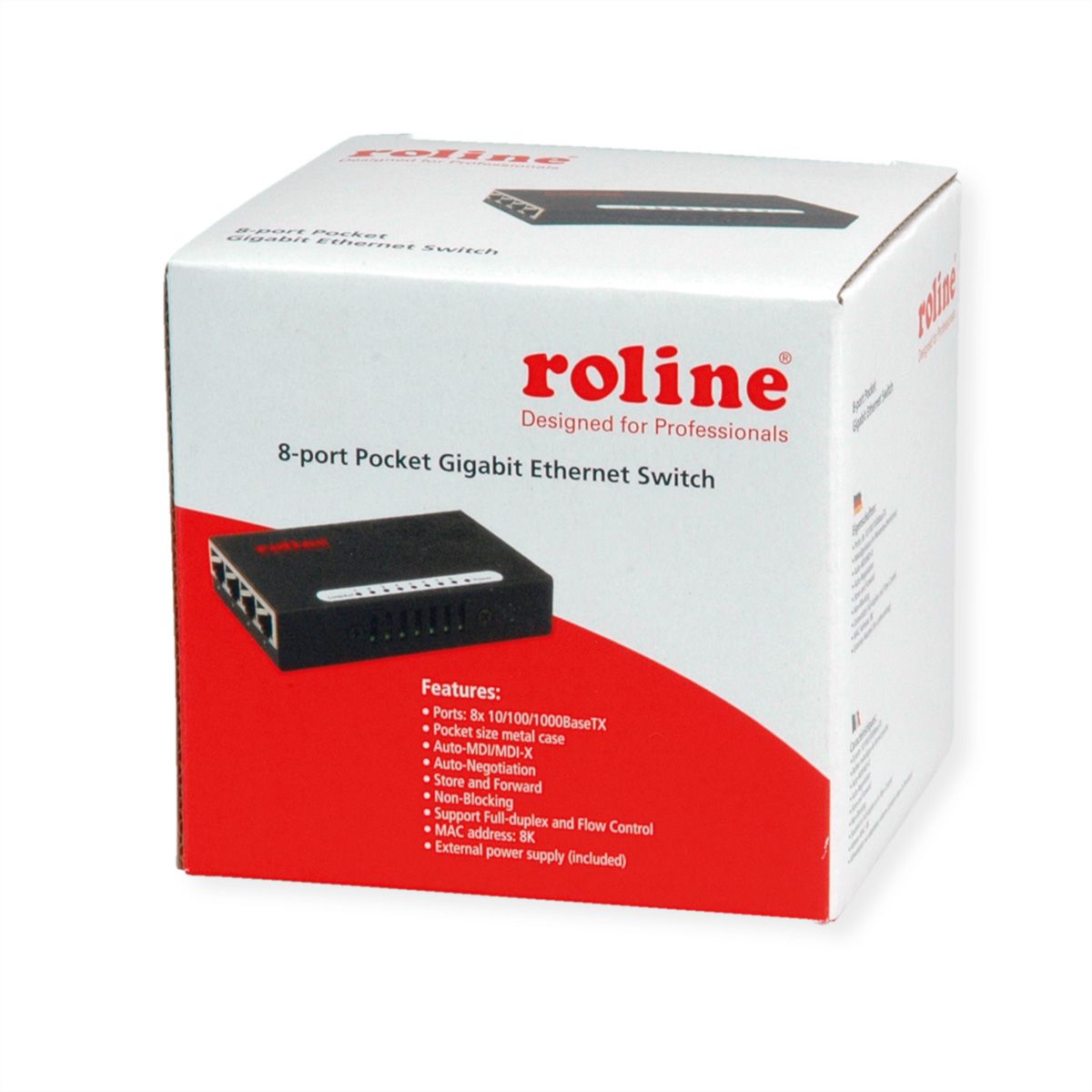 ROLINE Switch Gigabit Ethernet, Pocket, 8 ports