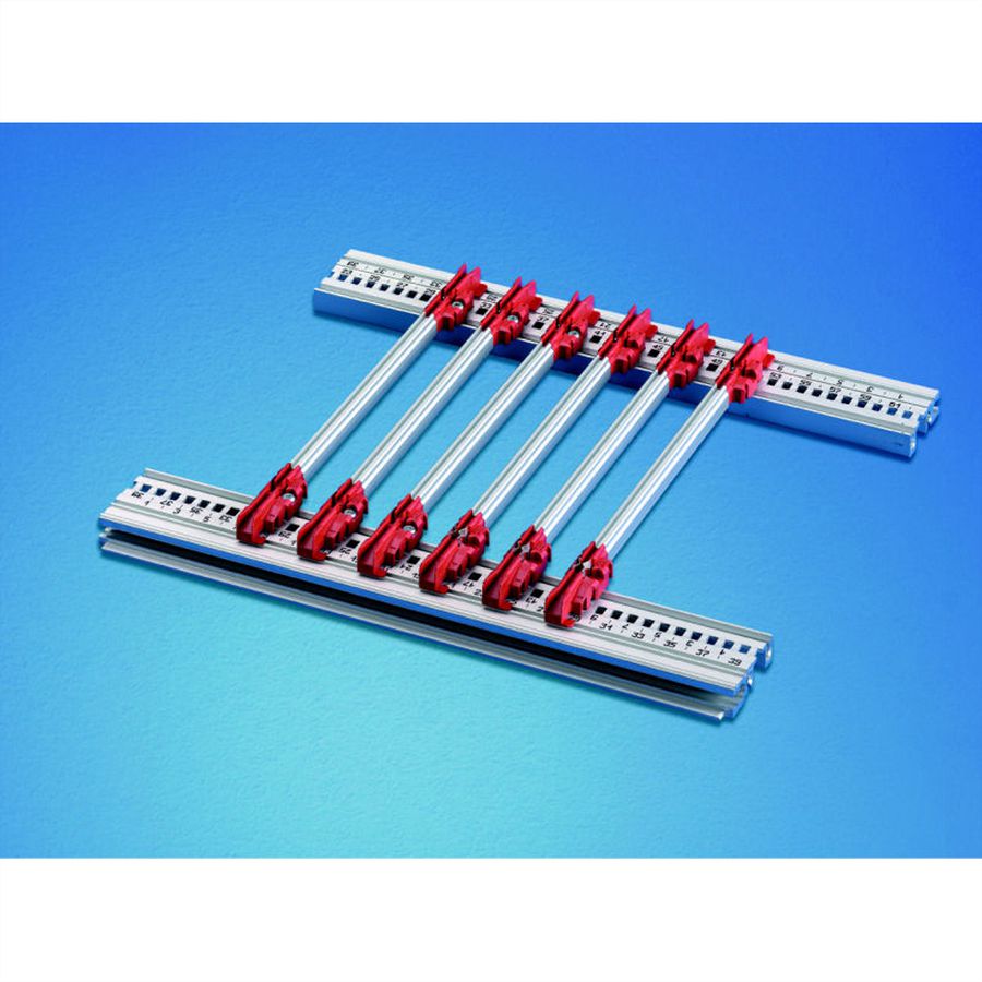 SCHROFF Rail de guidage multipièce, pièce intermédiaire, extrusion plastique, 1000 mm, largeur de rainure 2 mm, gris, 10 pièces