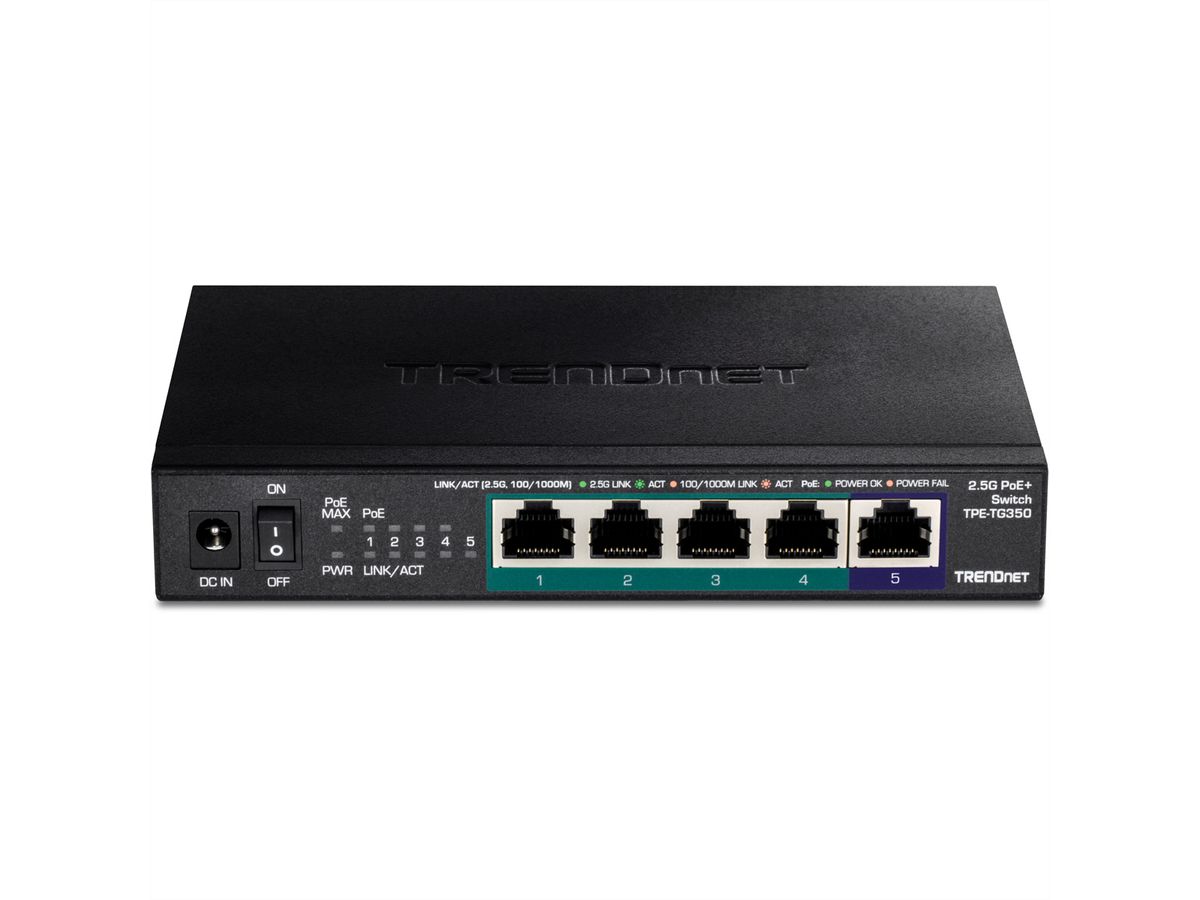 TRENDNET TPE-TG350 Switch PoE+ 2.5G non administrable à 5 ports