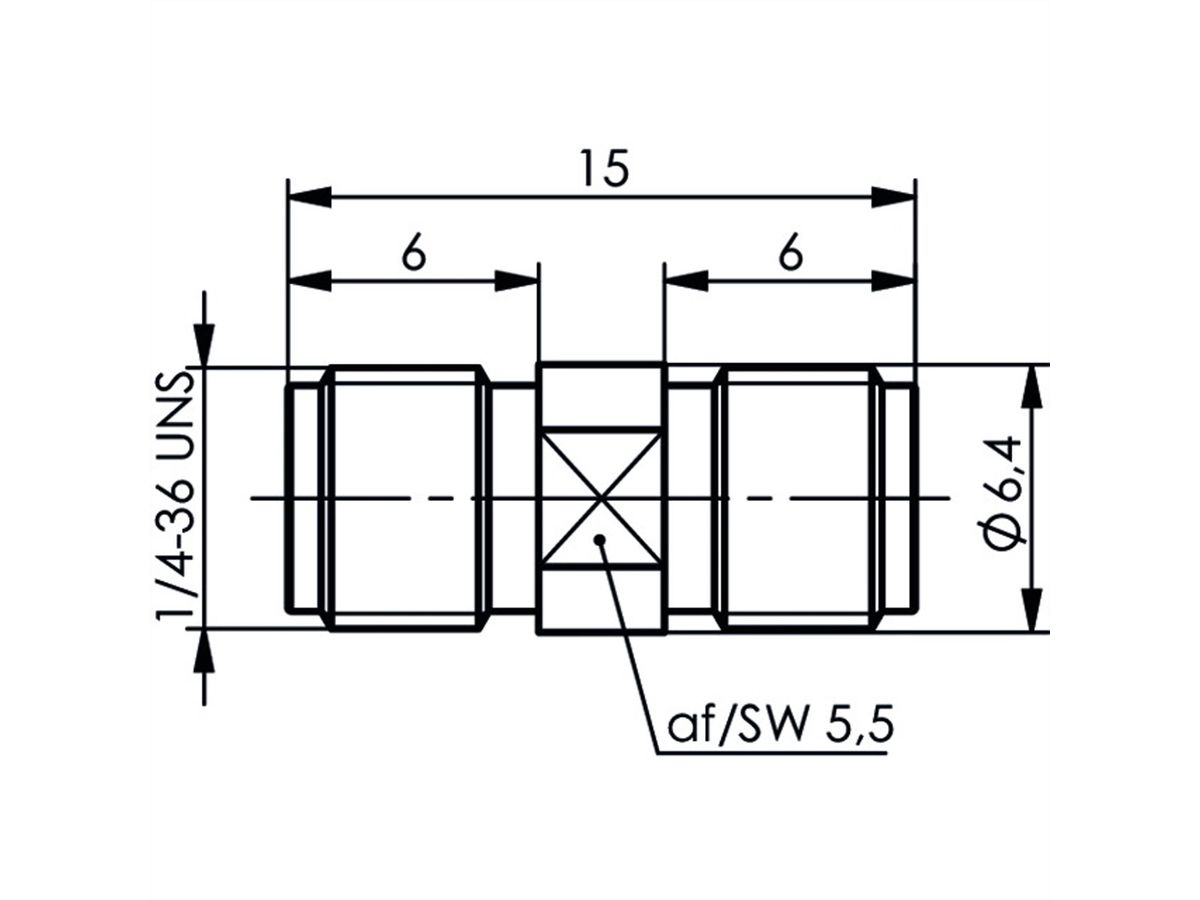 TELEGÄRTNER Connecteur SMA femelle/femelle plaqué or