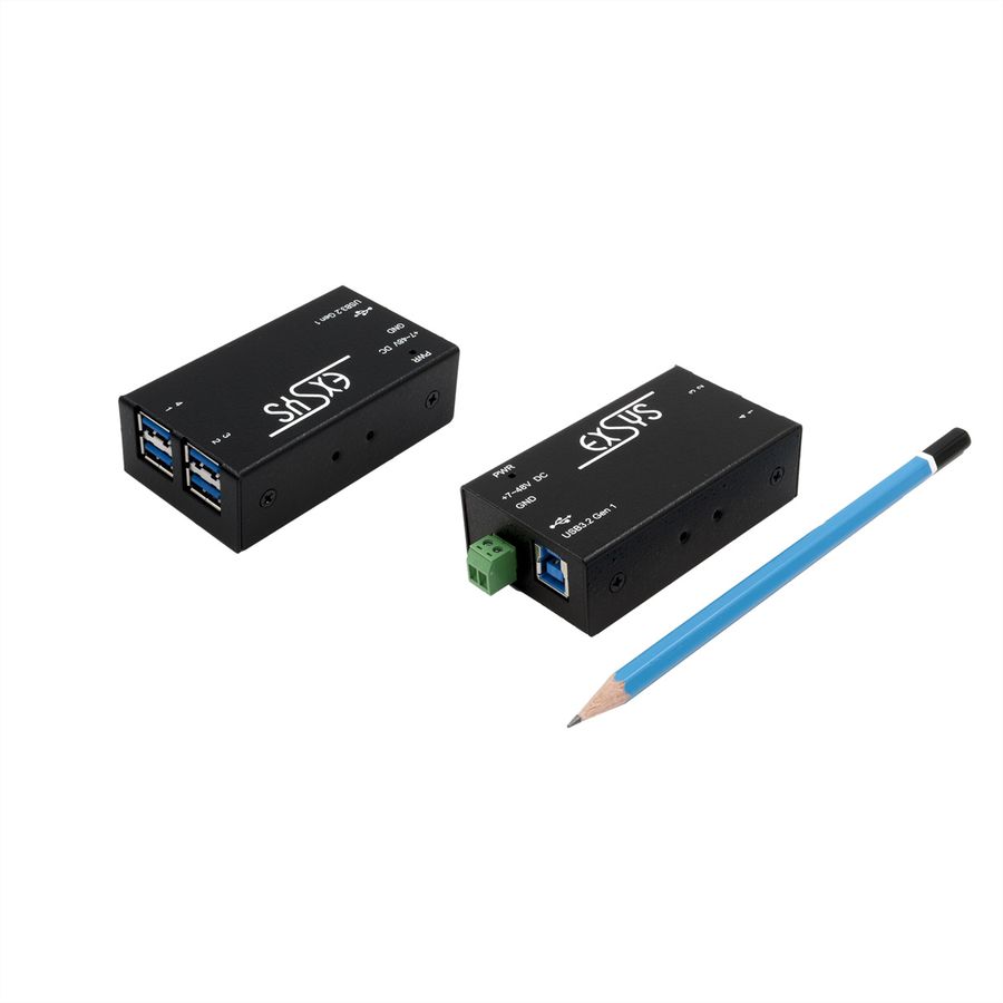 EXSYS EX-1181HMS Hub USB 3.2 Gen1 à 4 ports, protection de surtension 15KV ESD