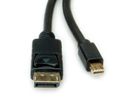 ROLINE Câble Mini DisplayPort v1.4, mDP M - DP M, noir, 1 m