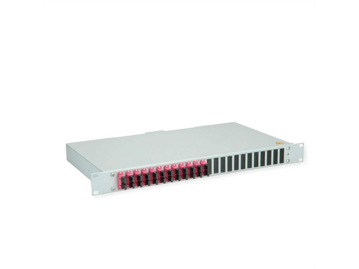 TELEGÄRTNER BASIS eco Panneau FO avec coupleurs, 12x SC Duplex, violet, OM4