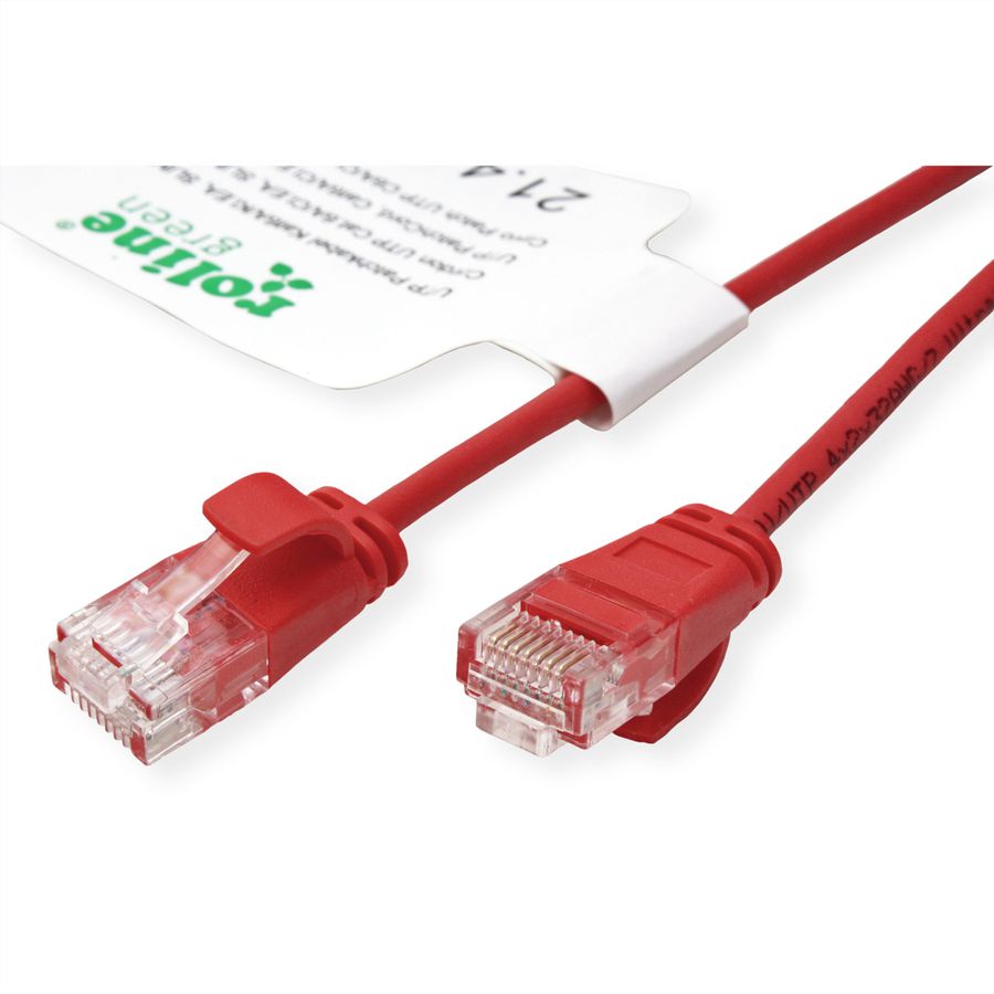 ROLINE GREEN Cordon Data Center UTP Cat.6A (Classe EA), LSOH, slim, rouge, 1 m