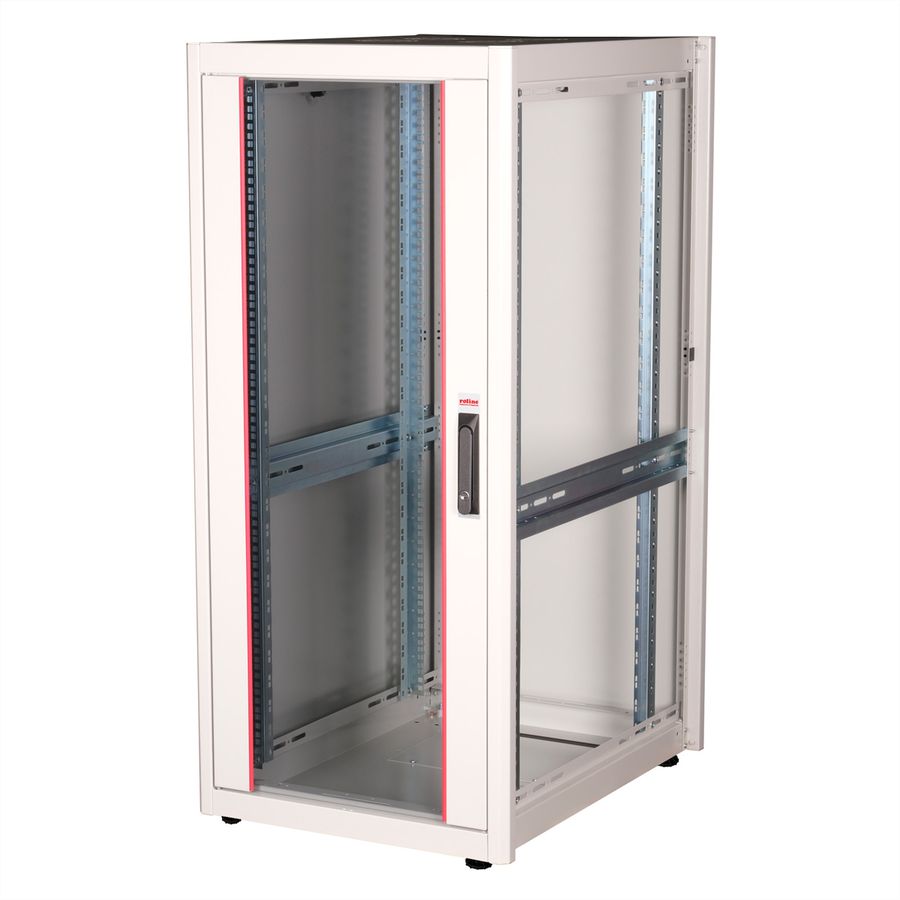 ROLINE 19" Baie réseau Basic 26U, 600x800 LxP Porte verre gris