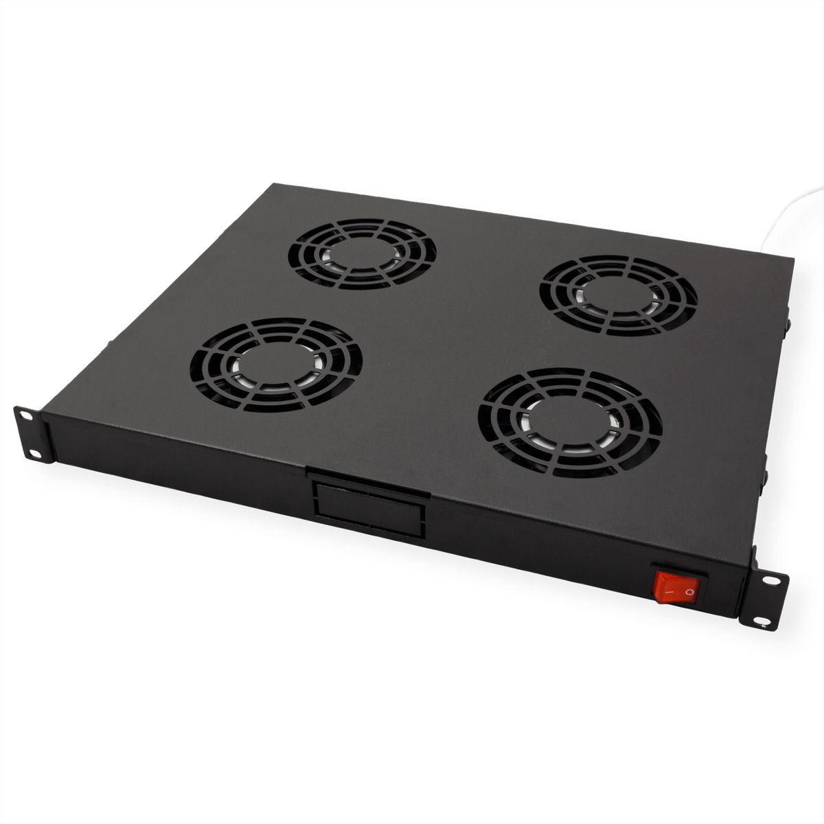 ROLINE 19" Unité de ventilation, 4 ventilateurs, thermostat, noire