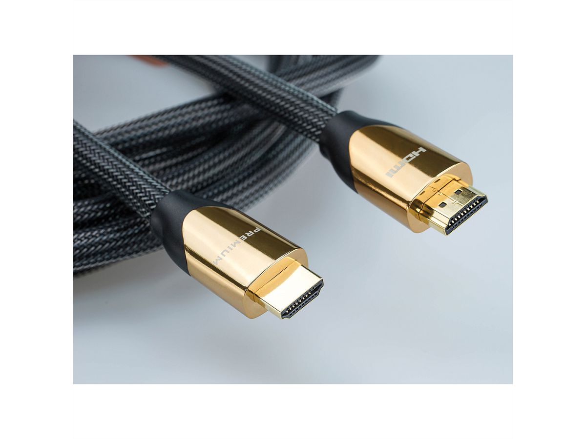 ROLINE PREMIUM Câble HDMI Ultra HD avec Ethernet, 4K, M/M, noir, 2 m